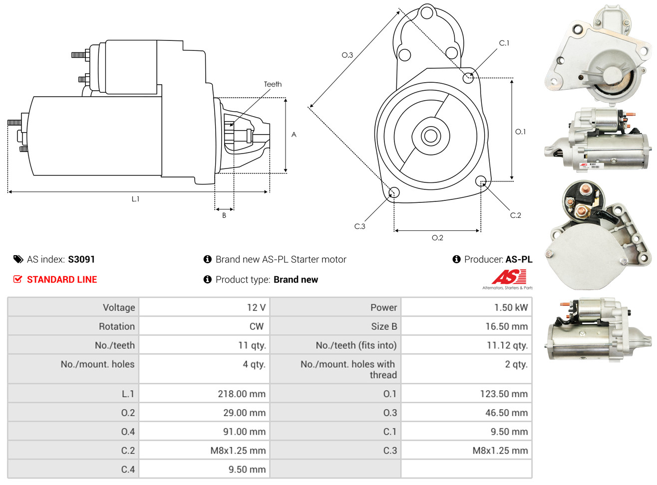 Starter - S3091 AS-PL
