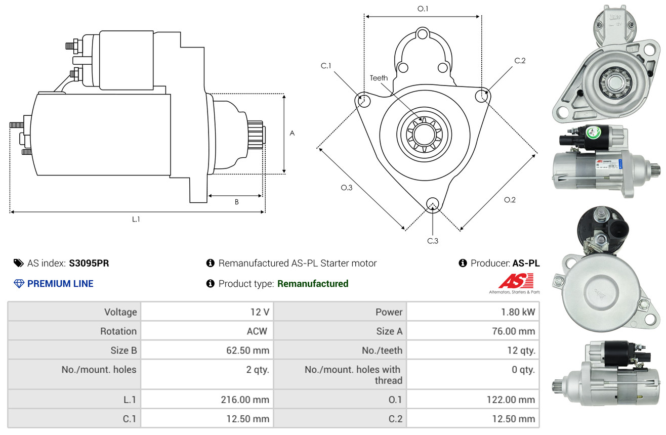 Starter - S3095PR AS-PL
