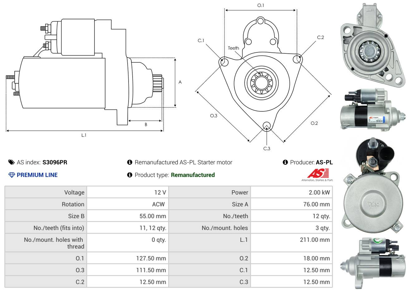 Starter - S3096PR AS-PL