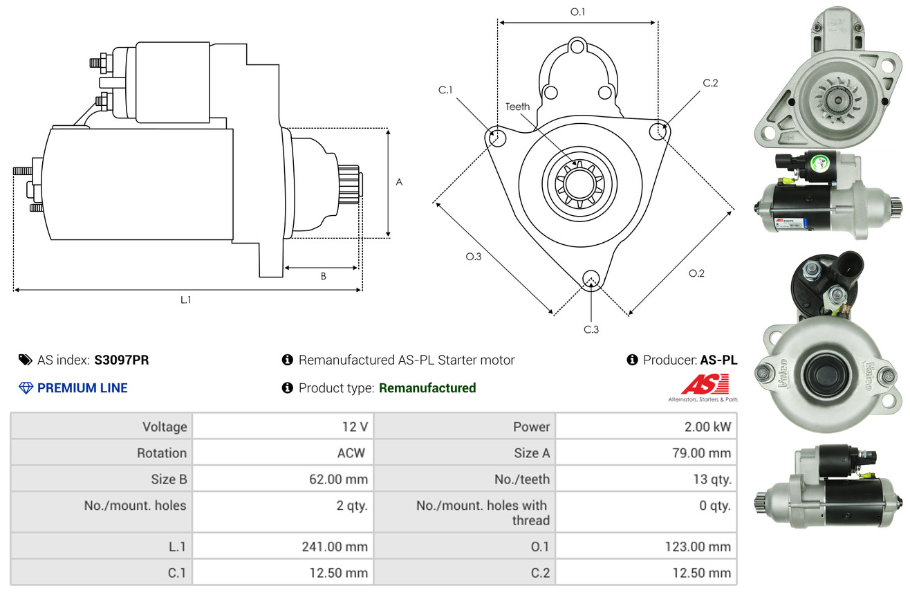 starteris - S3097PR AS-PL