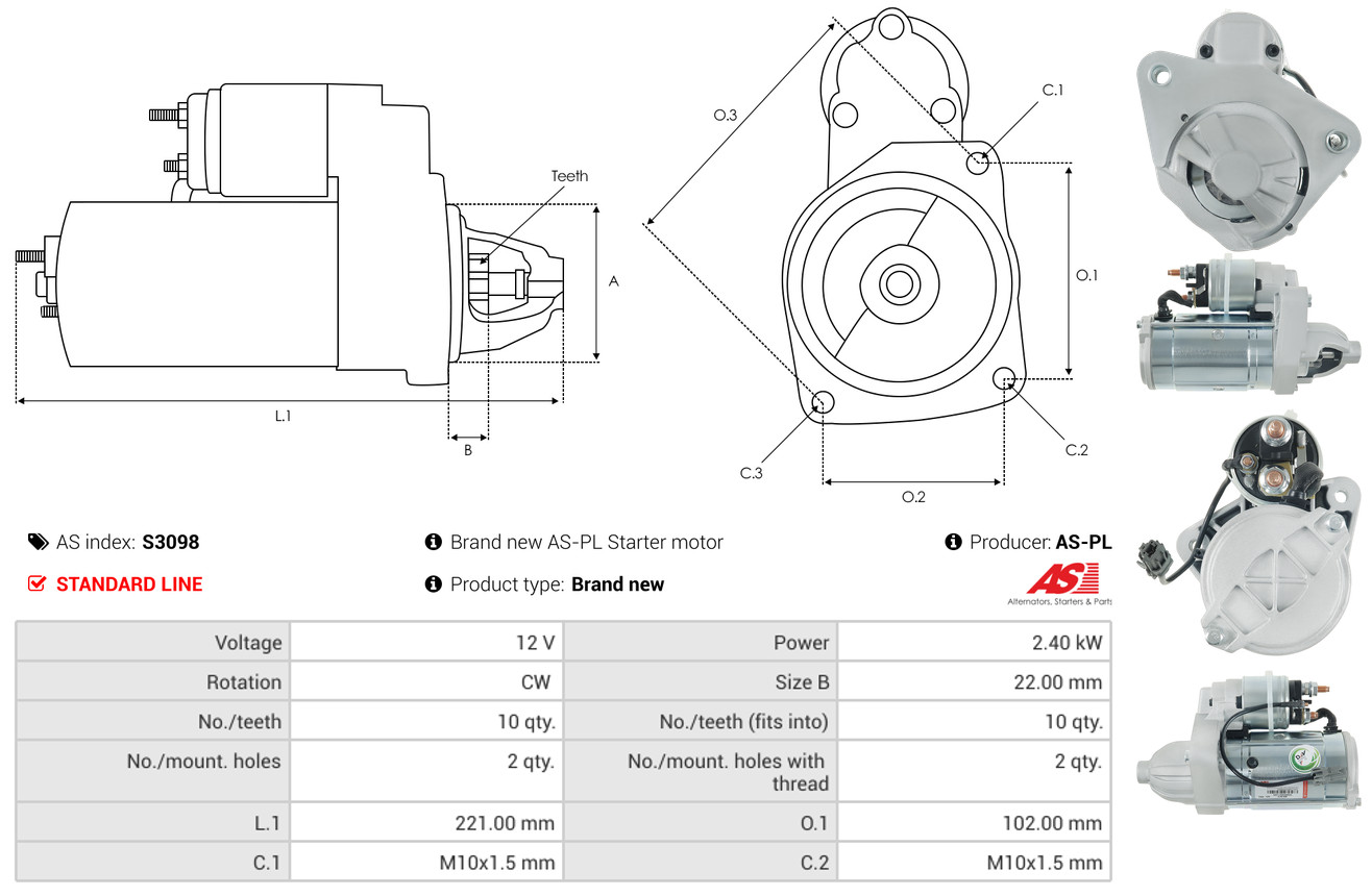 Starter - S3098 AS-PL