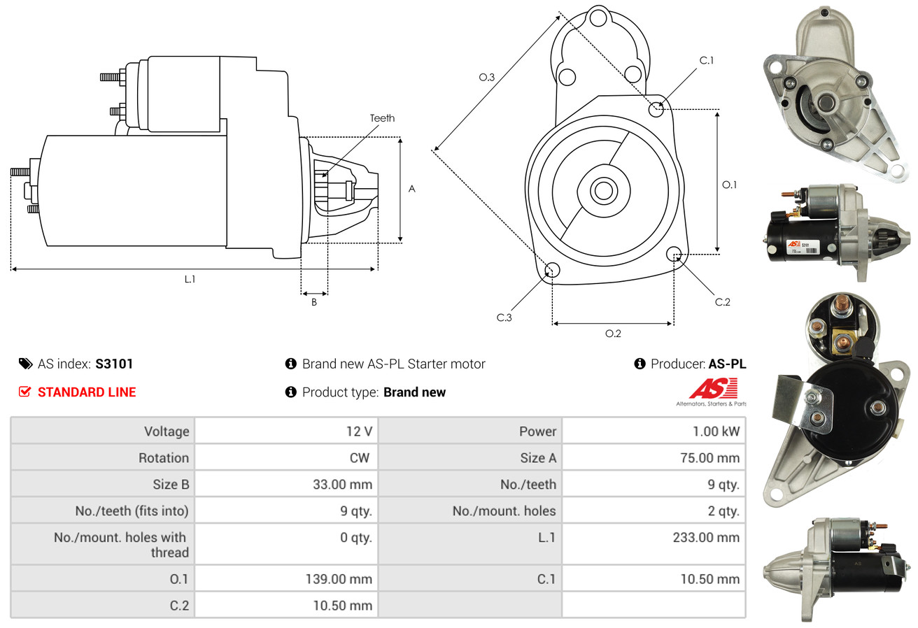 Starter - S3101 AS-PL