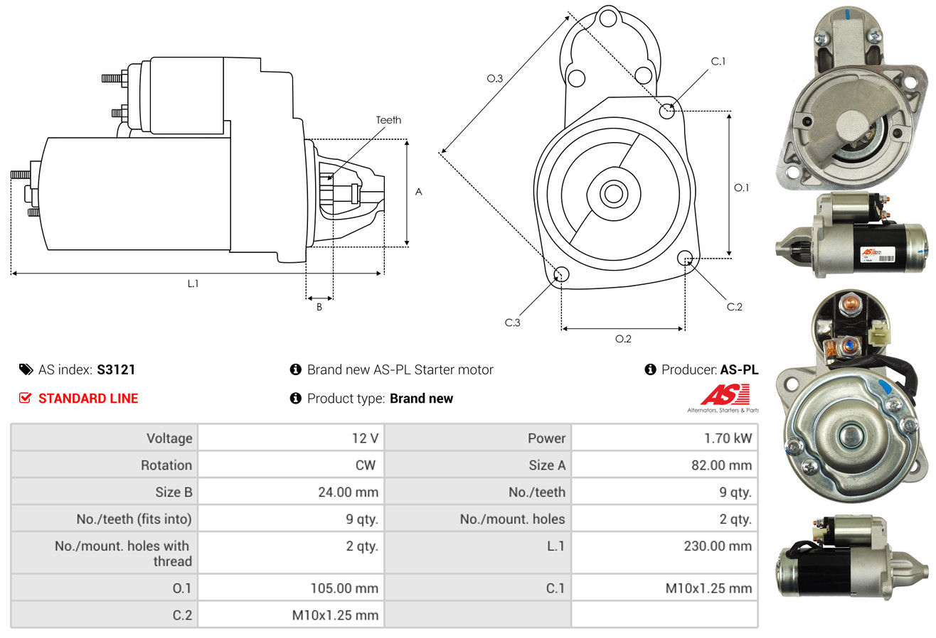Starter - S3121 AS-PL
