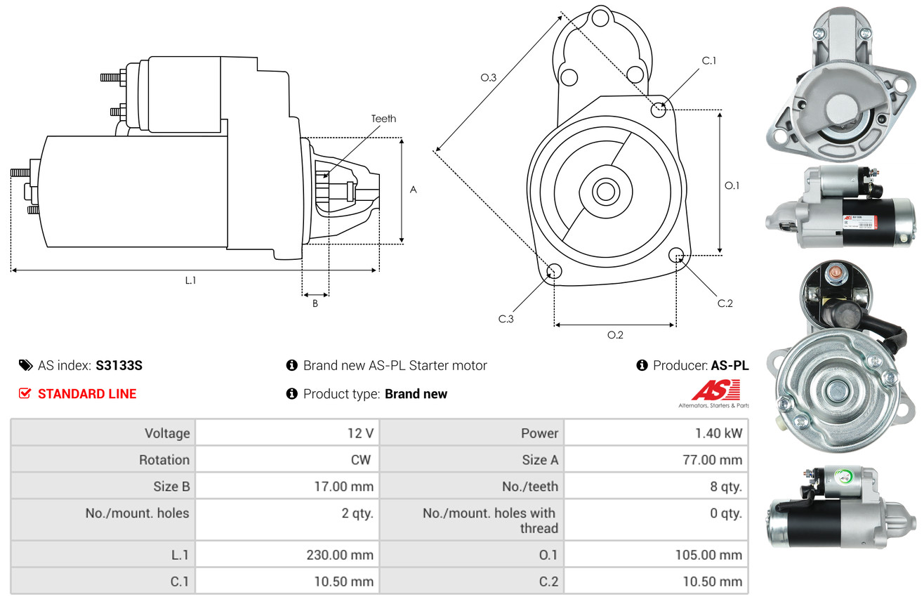 Starter - S3133S AS-PL
