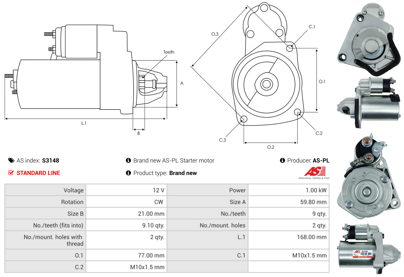 Starter - S3148 AS-PL