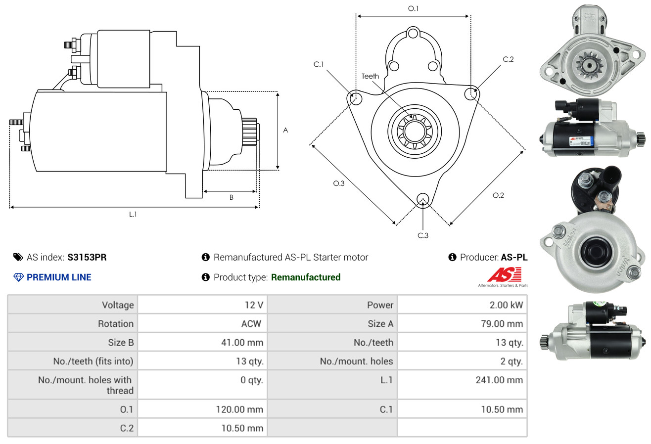 Starter - S3153PR AS-PL