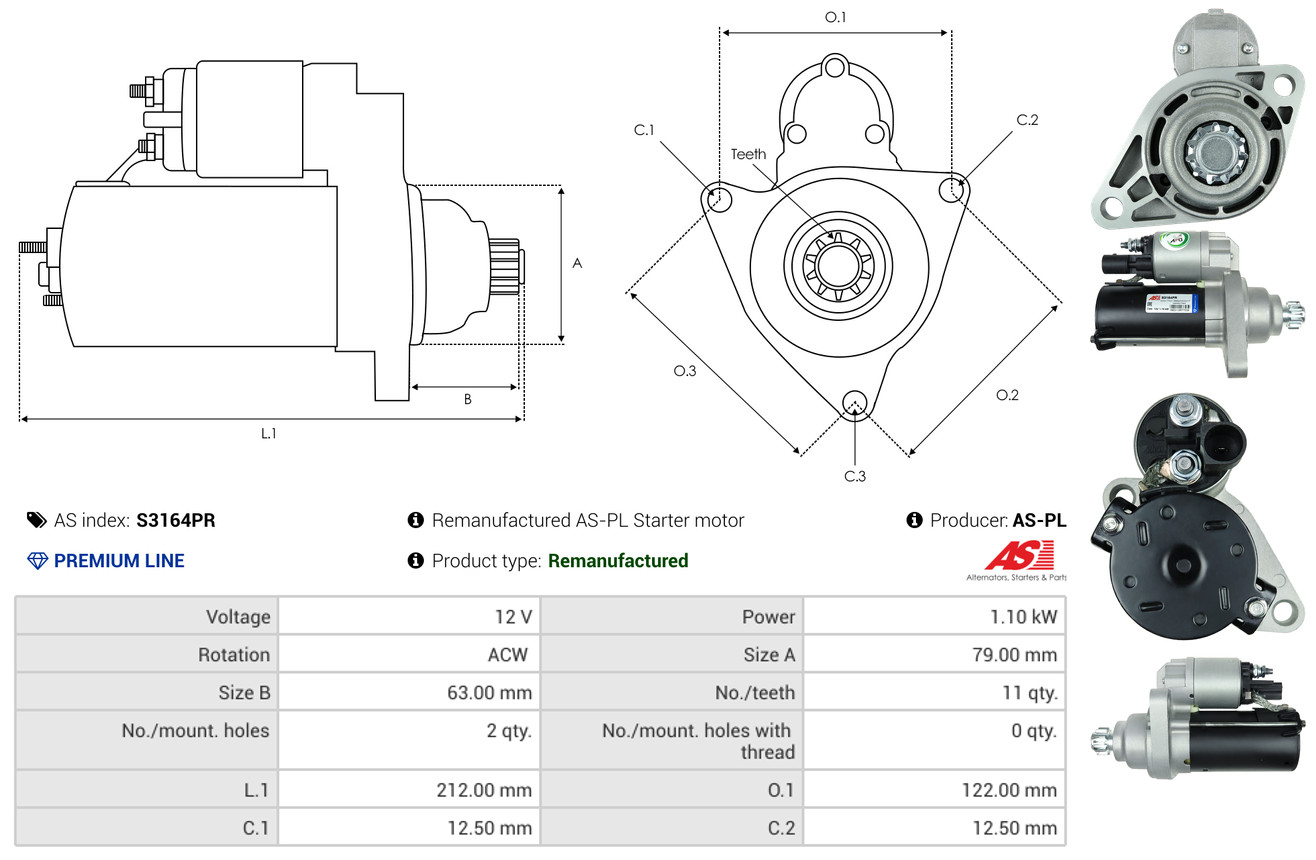 Starter - S3164PR AS-PL