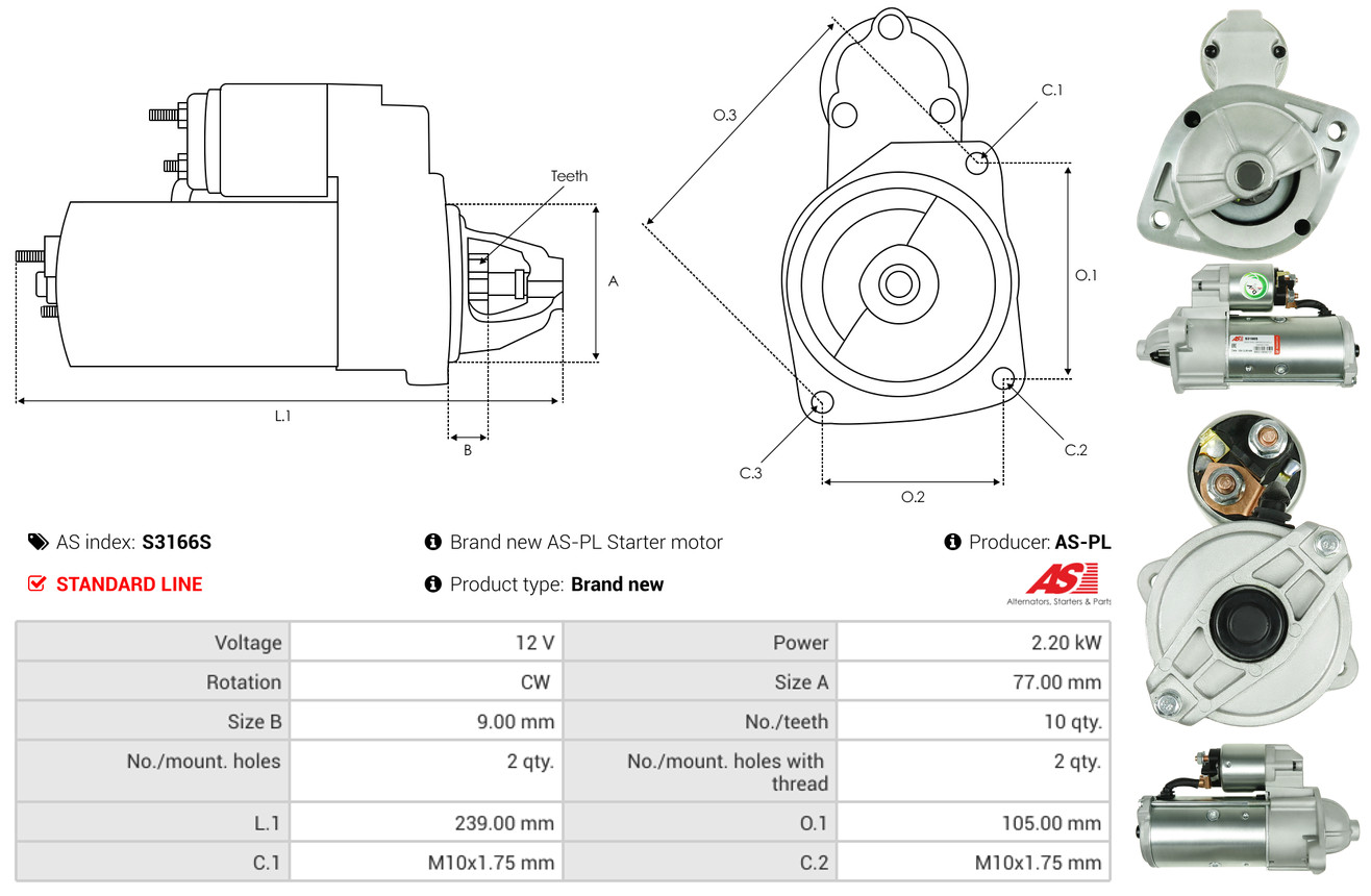 Starter - S3166S AS-PL