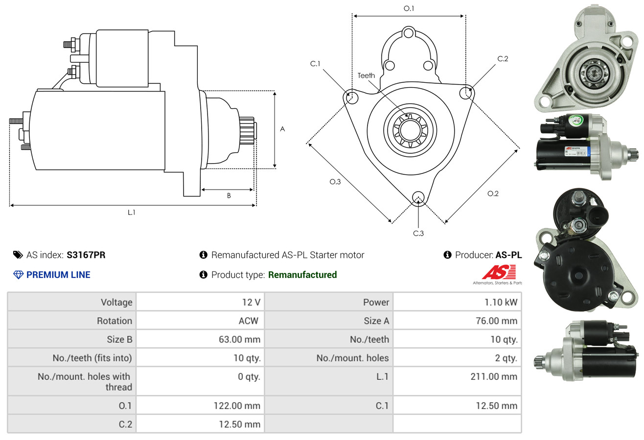Starter - S3167PR AS-PL