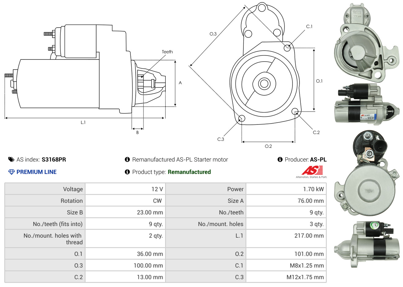 Starter - S3168PR AS-PL