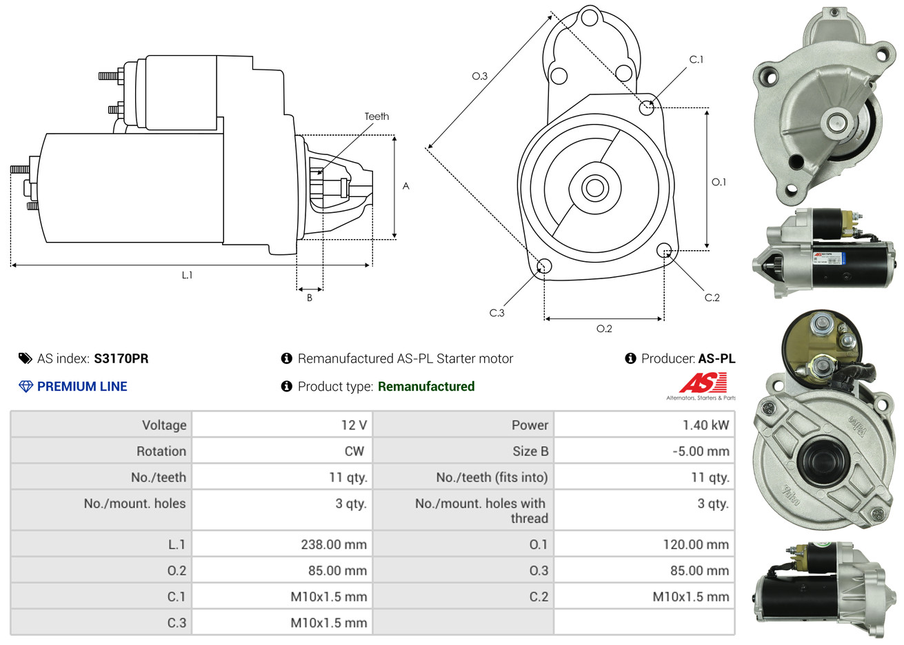 Starter - S3170PR AS-PL