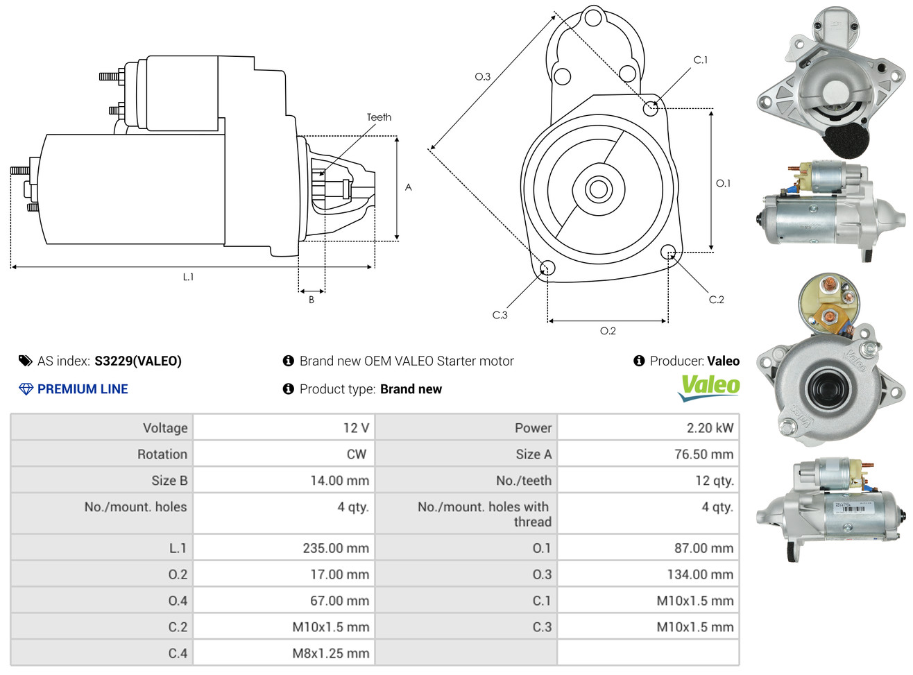 starteris - S3229(VALEO) AS-PL