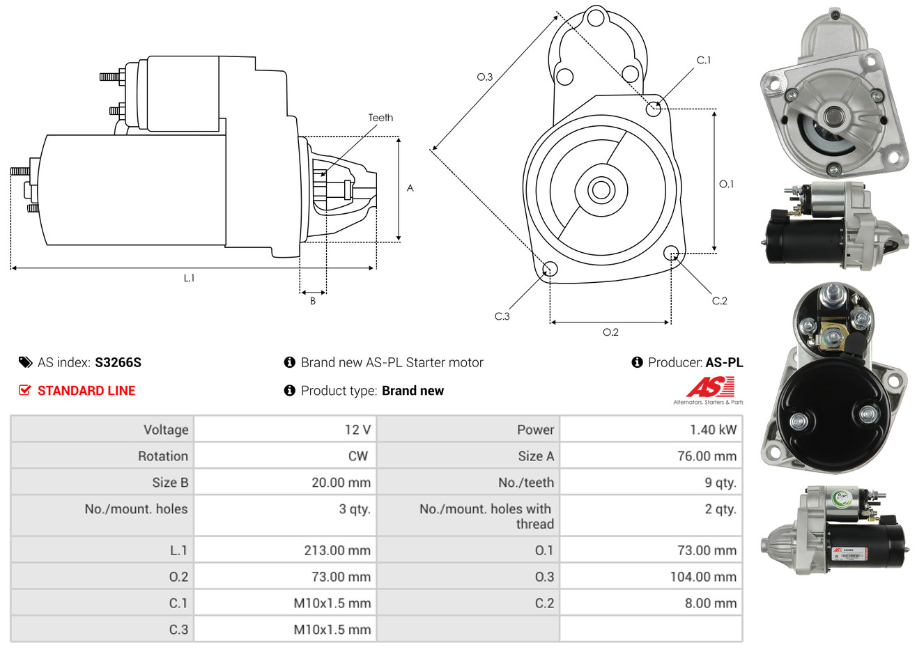 Alternator Regulator - ARE4009 AS-PL