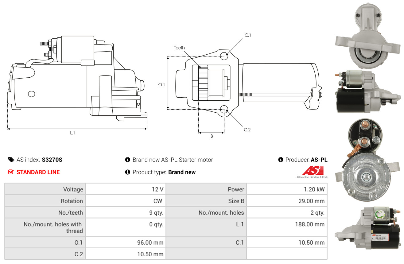 Стартер - S3270S AS-PL