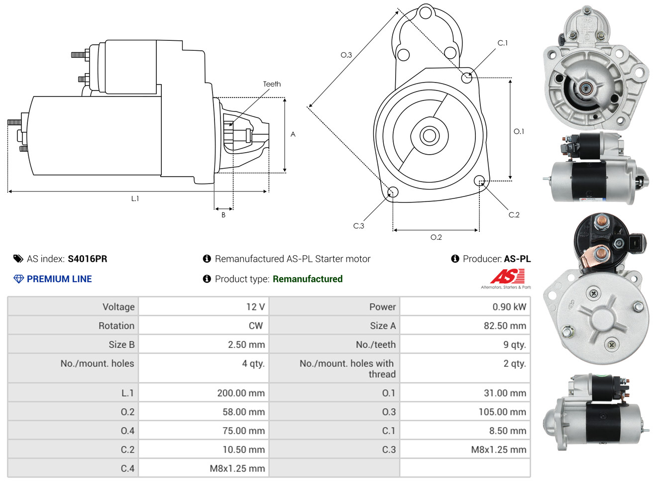 Starter - S4016PR AS-PL