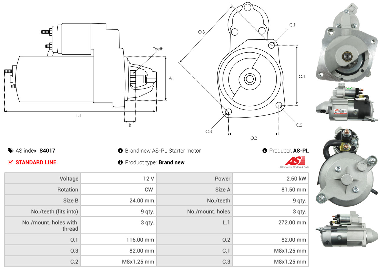 Starter - S4017 AS-PL