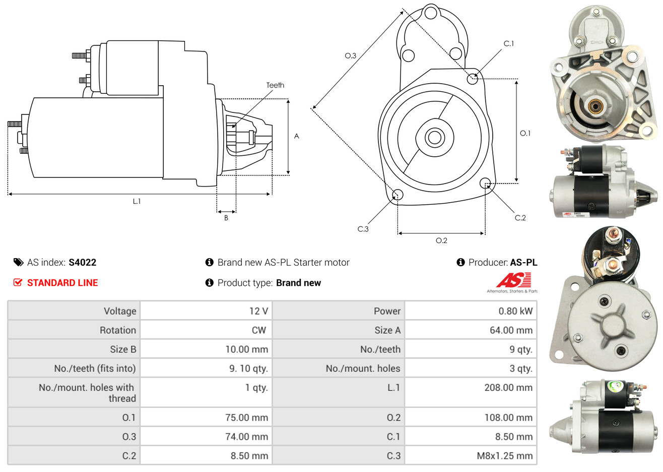 Starter - S4022 AS-PL
