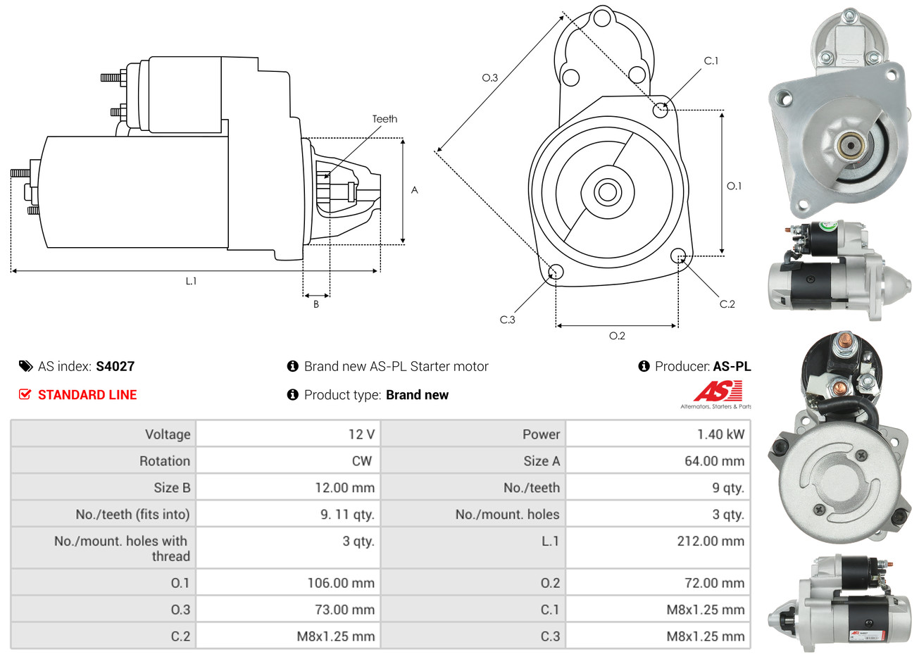 starteris - S4027 AS-PL