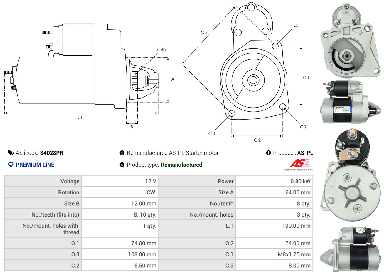 Starter - S4028PR AS-PL