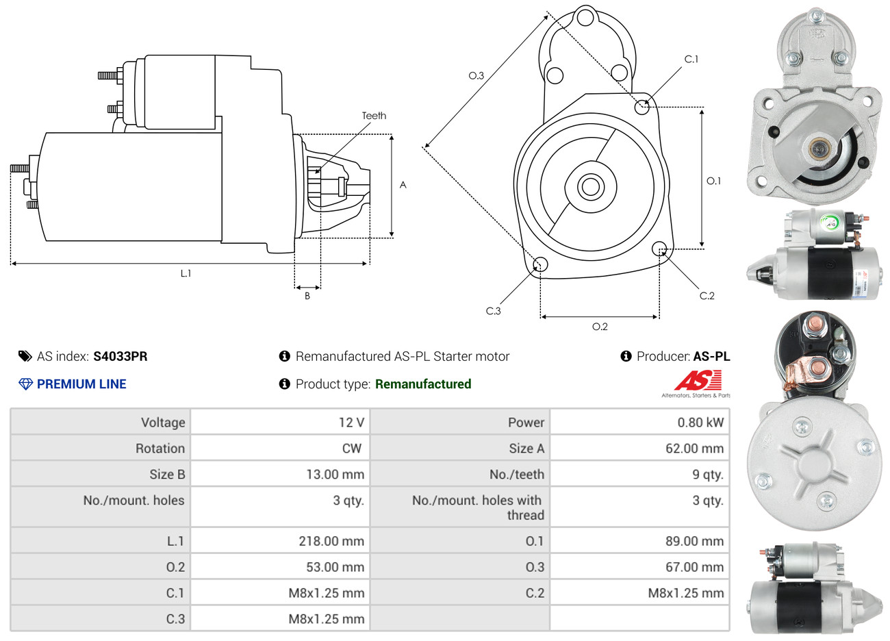 Starter - S4033PR AS-PL