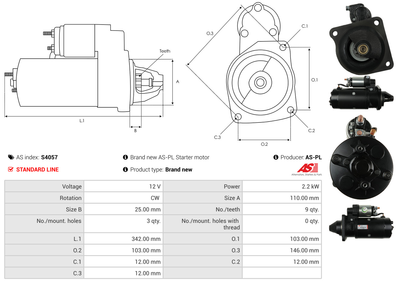 Starter - S4057 AS-PL