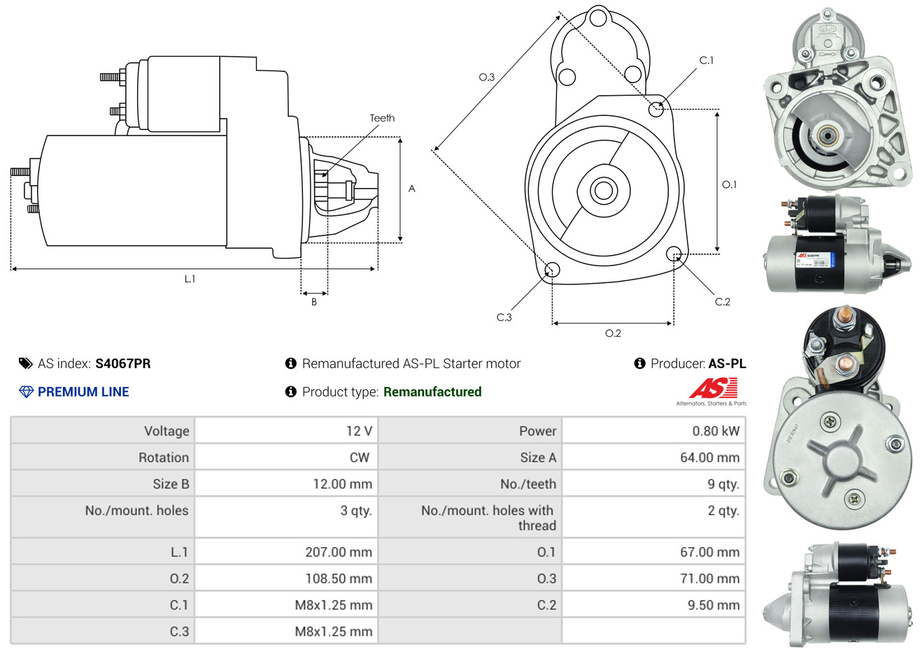Starter - S4067PR AS-PL