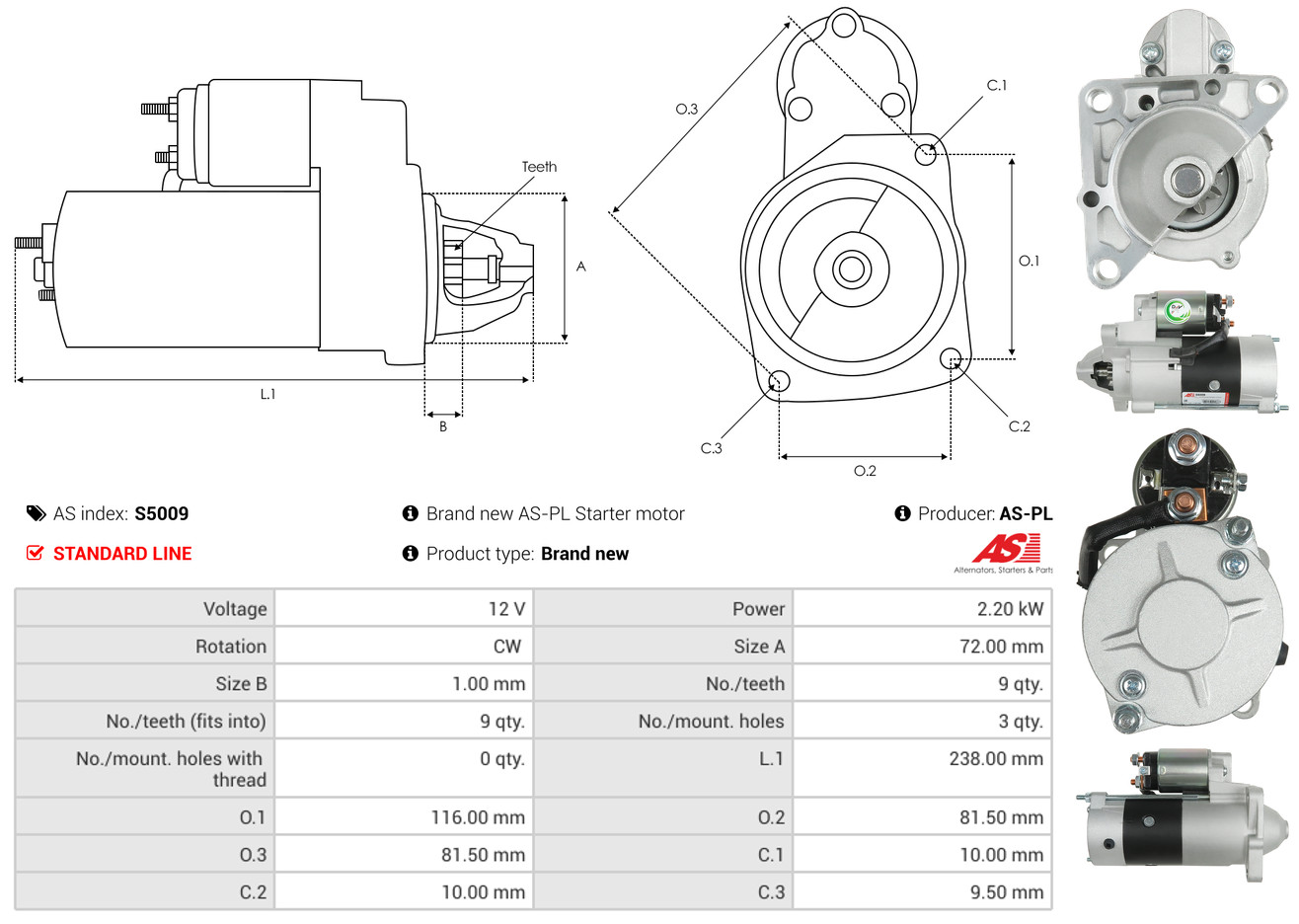 Starter - S5009 AS-PL