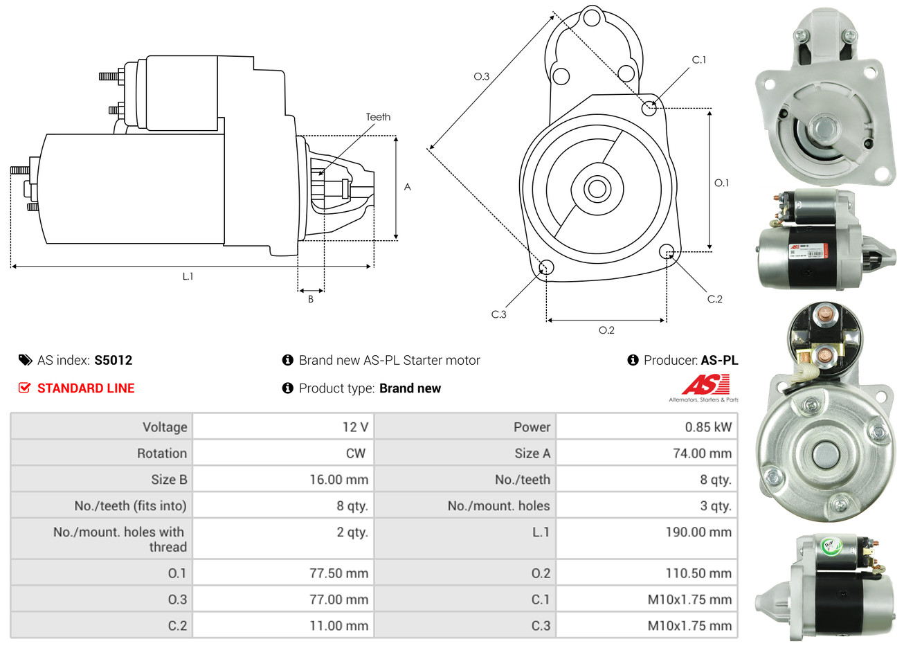 Starter - S5012 AS-PL