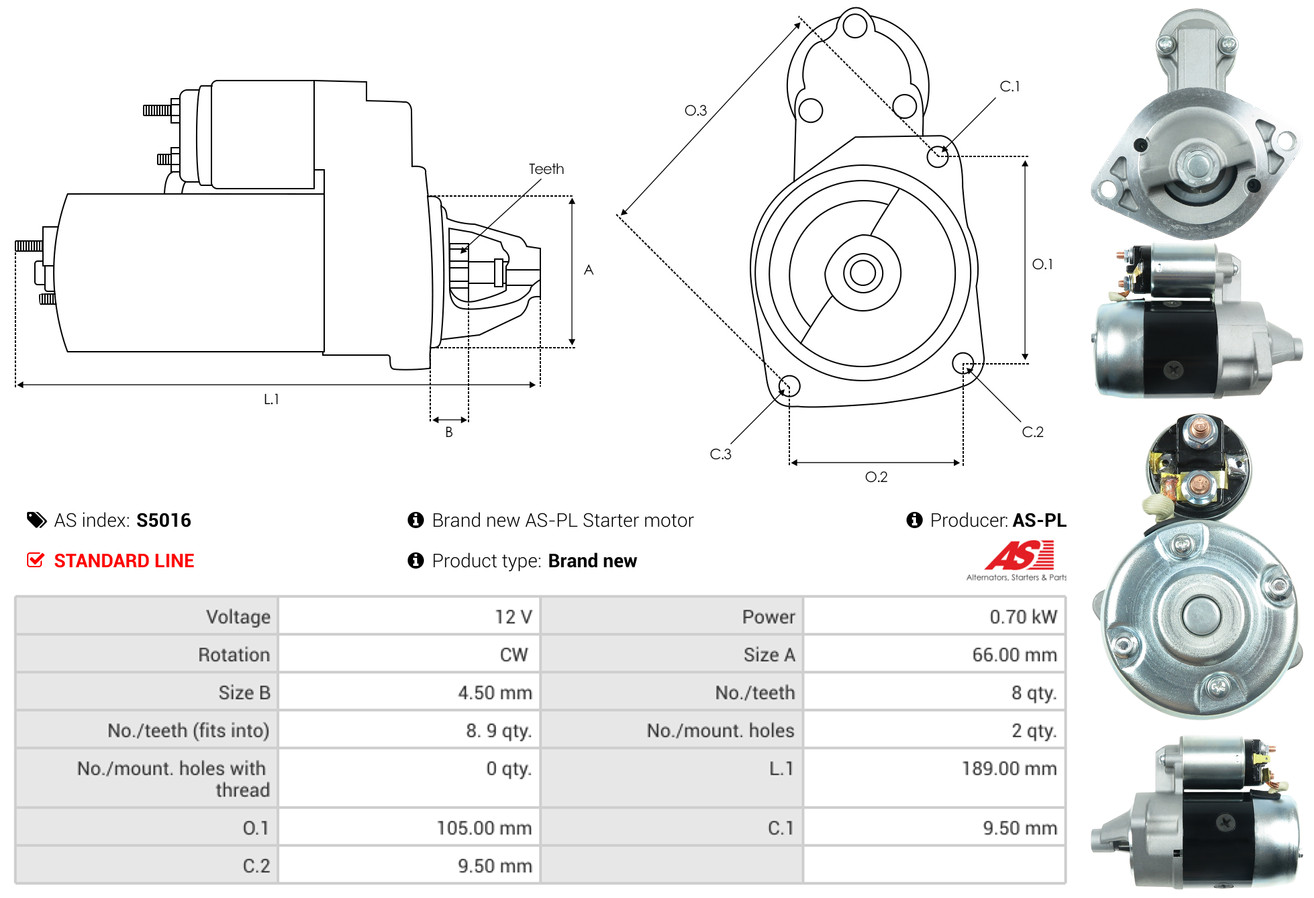 Starter - S5016 AS-PL
