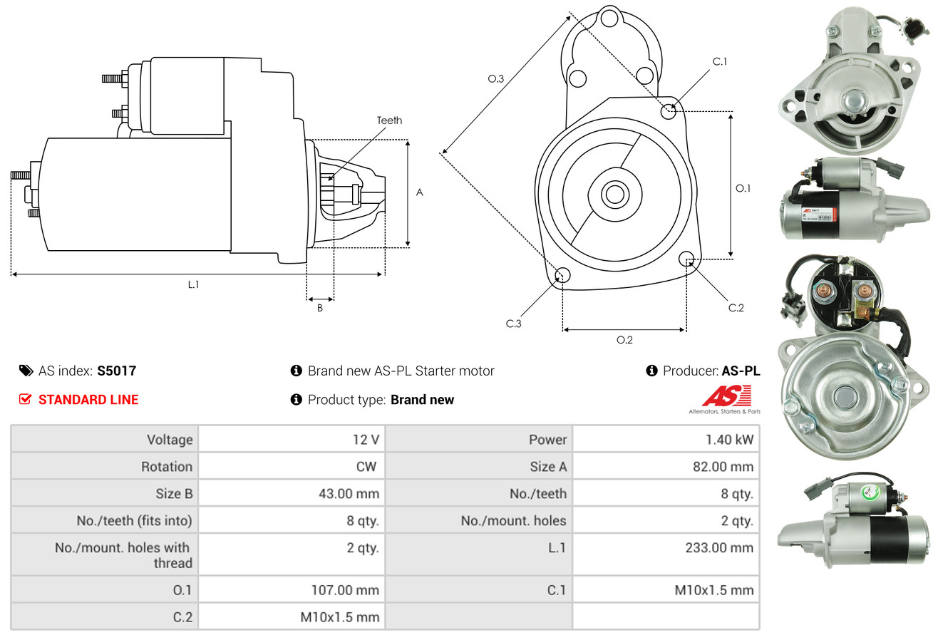 Starter - S5017 AS-PL
