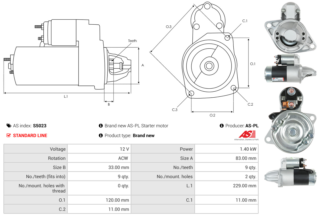 Starter - S5023 AS-PL