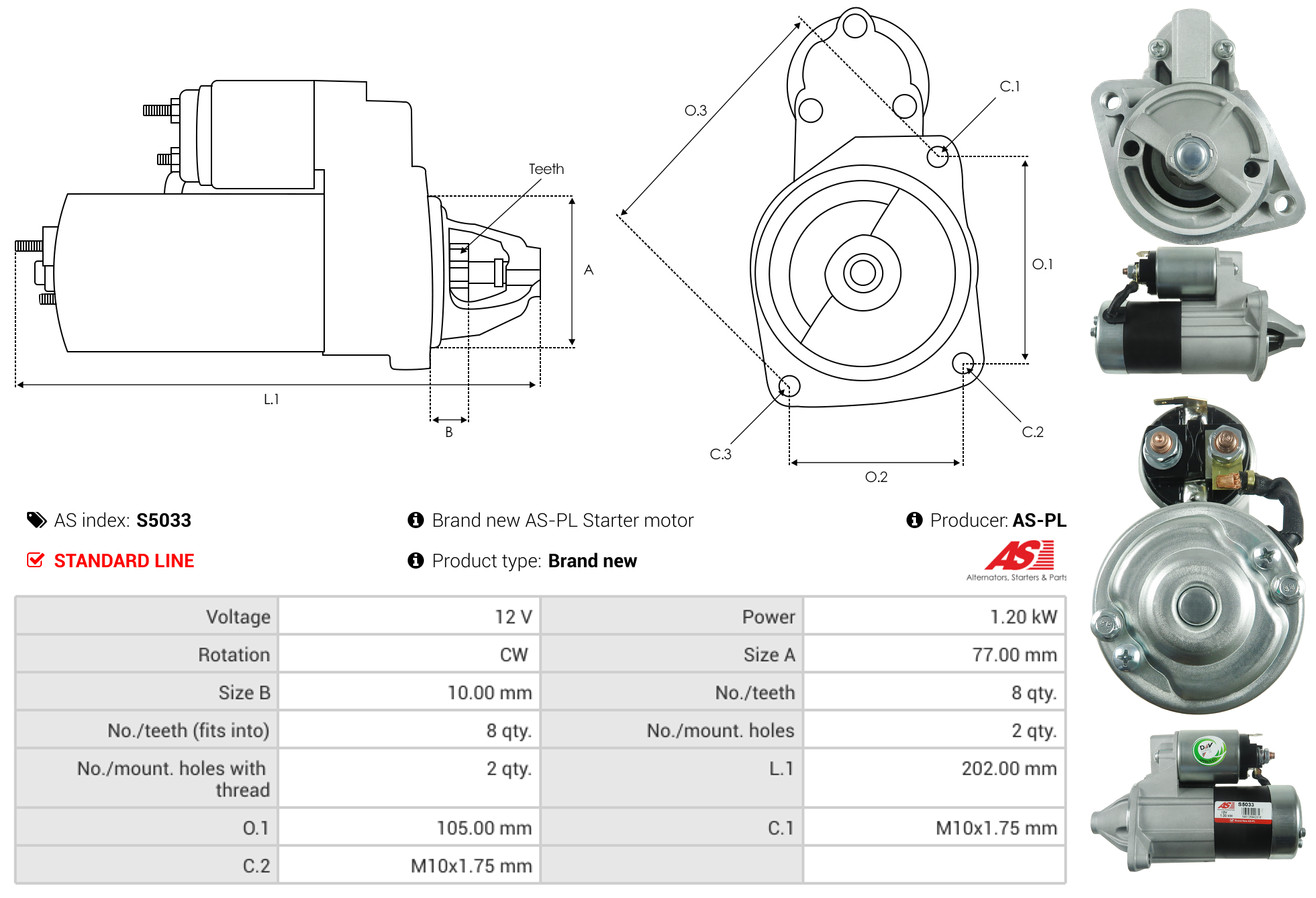 Starter - S5033 AS-PL