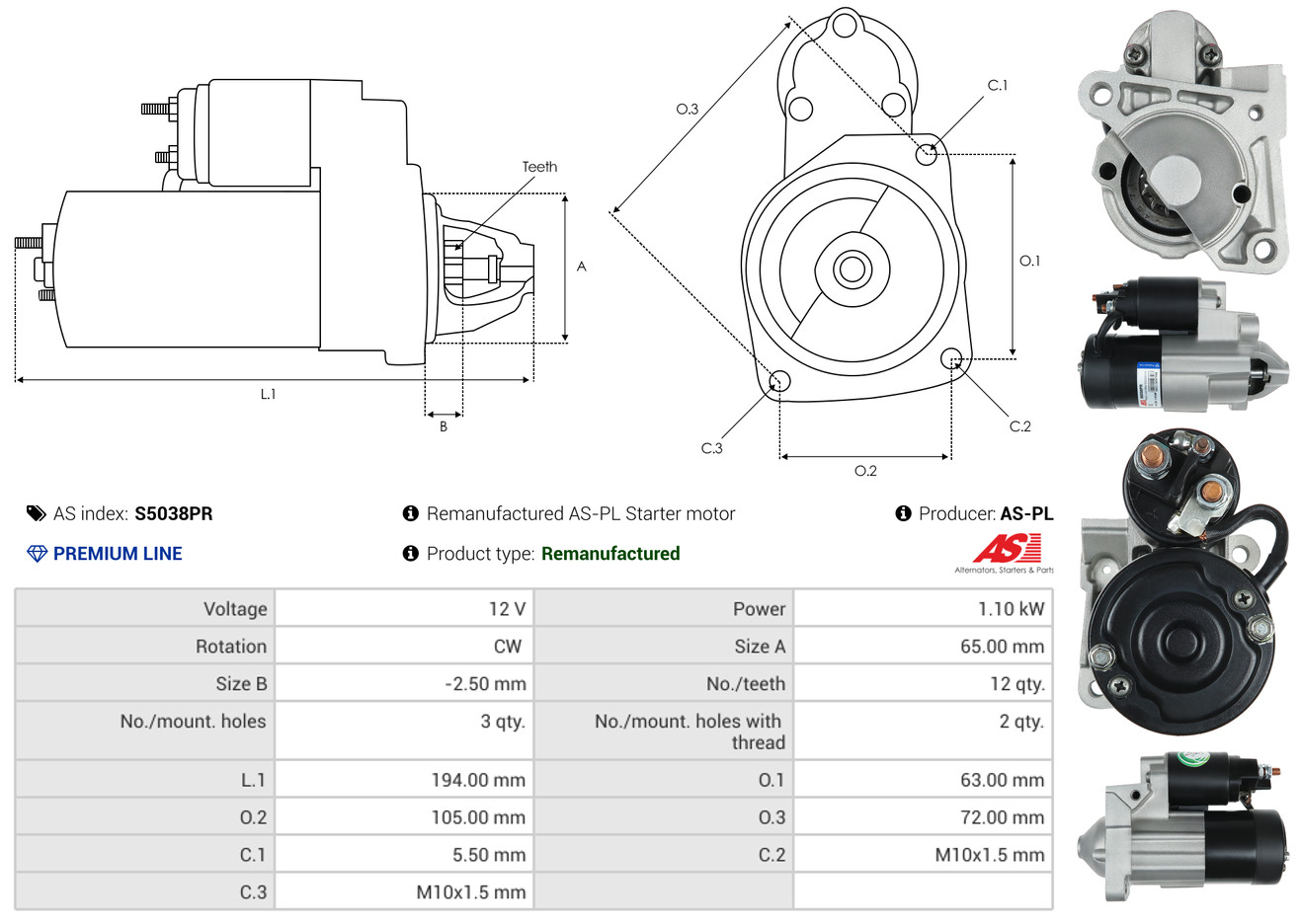 starteris - S5038PR AS-PL