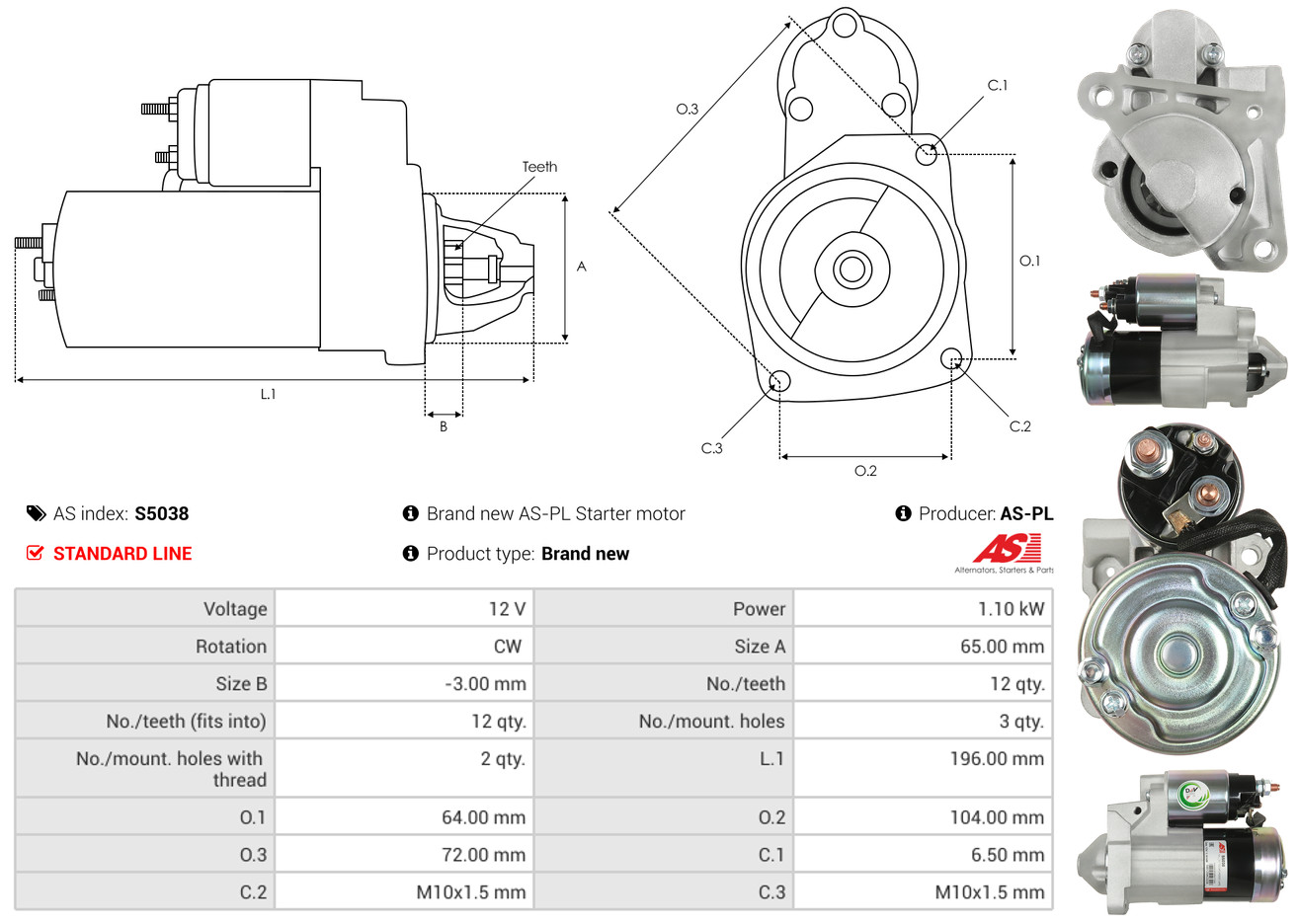 starteris - S5038 AS-PL