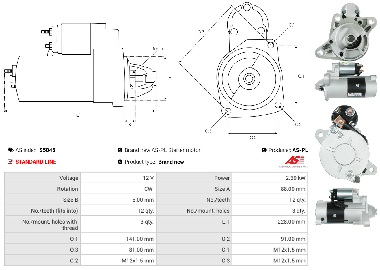 Starter - S5045 AS-PL
