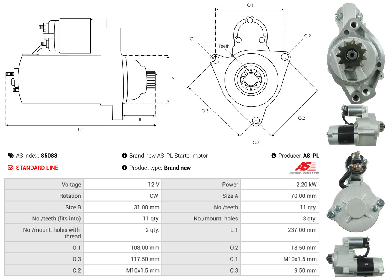 Starter - S5083 AS-PL