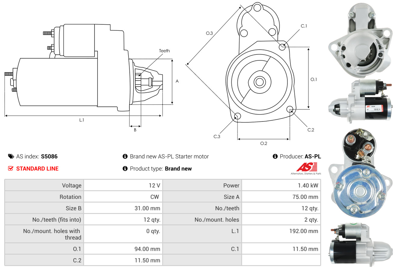 starteris - S5086 AS-PL