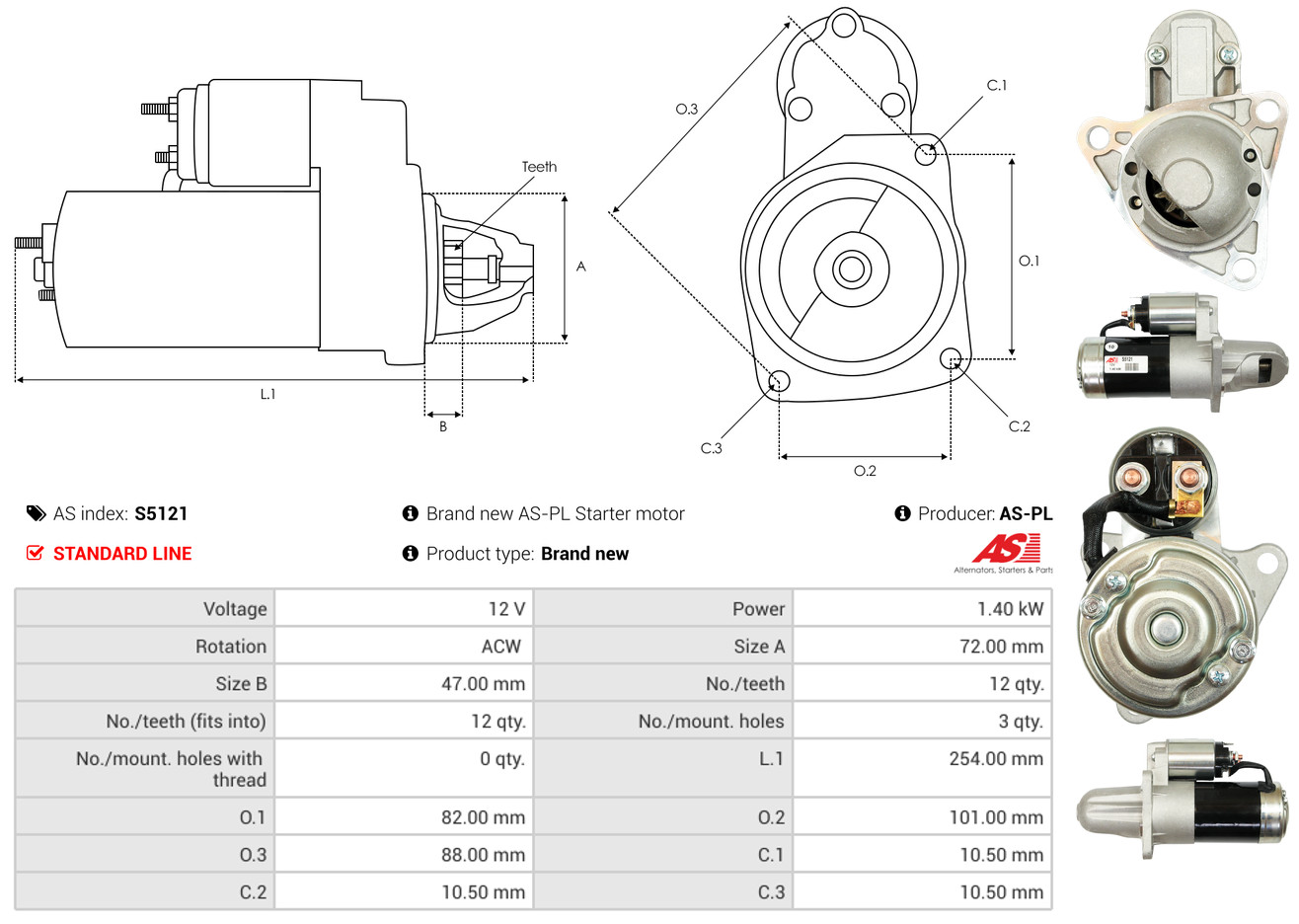 Starter - S5121 AS-PL