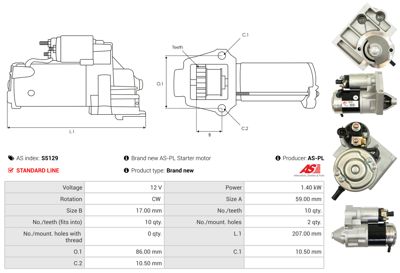 Starter - S5129 AS-PL