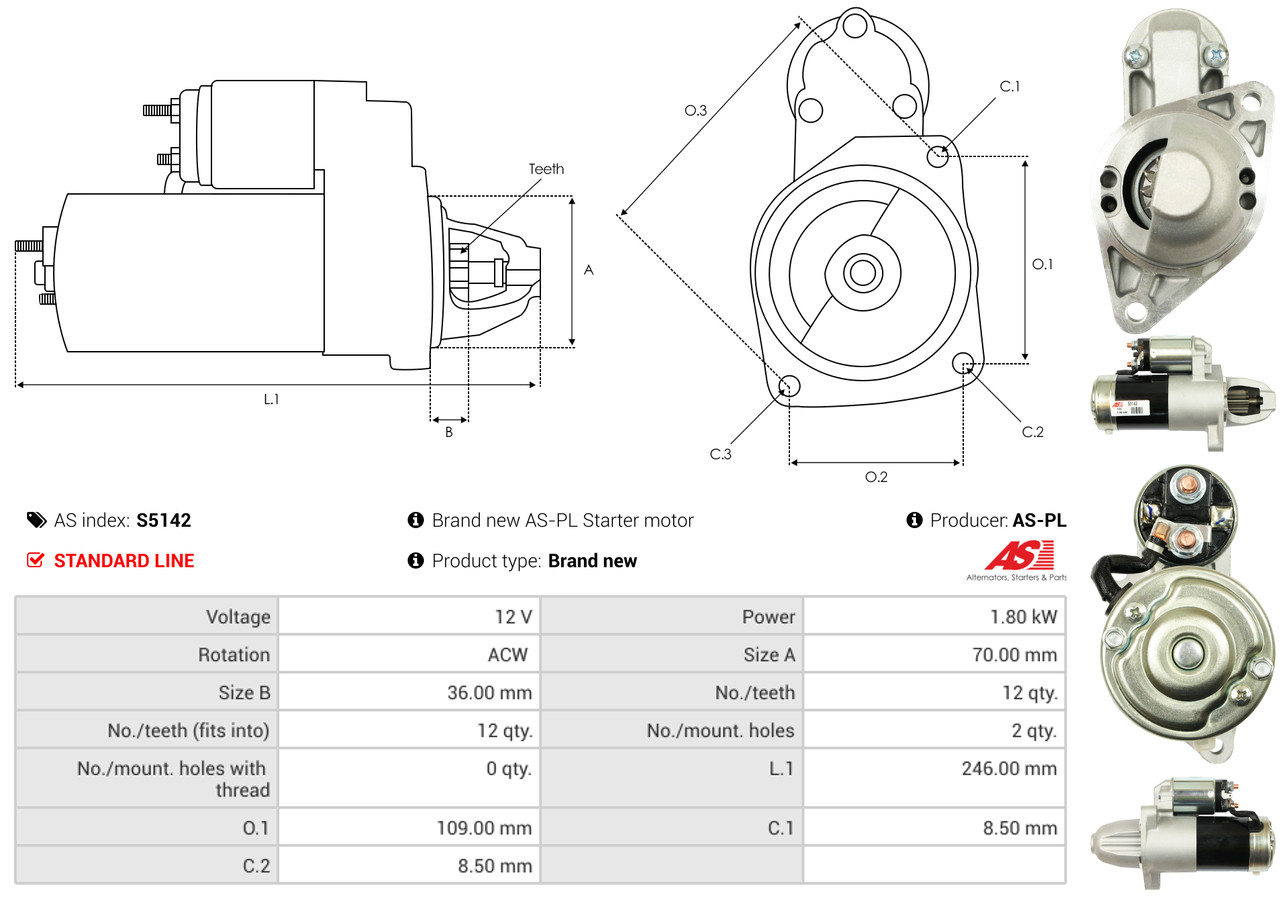 Starter - S5142 AS-PL