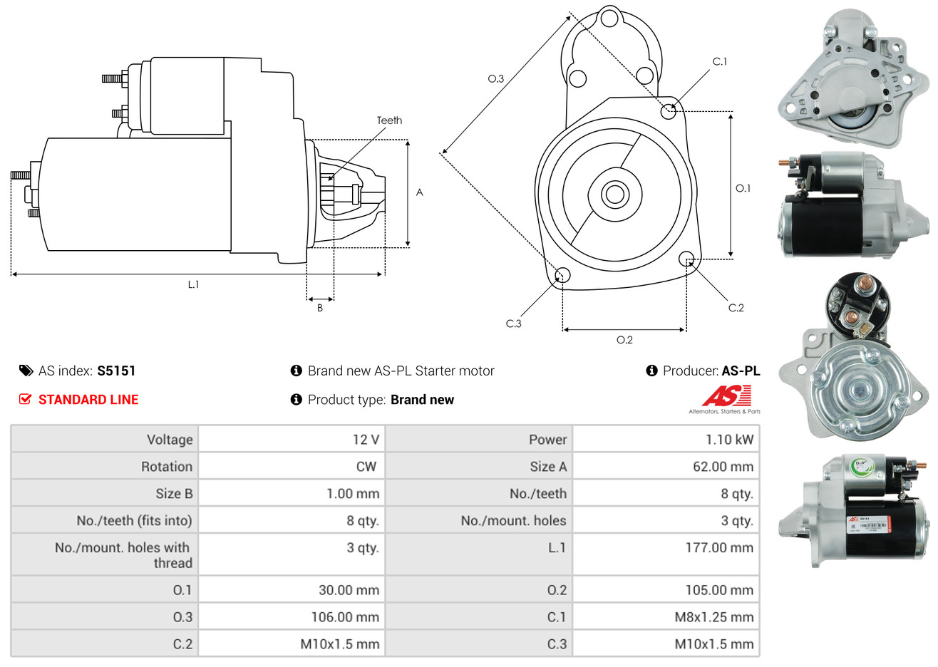 Starter - S5151 AS-PL