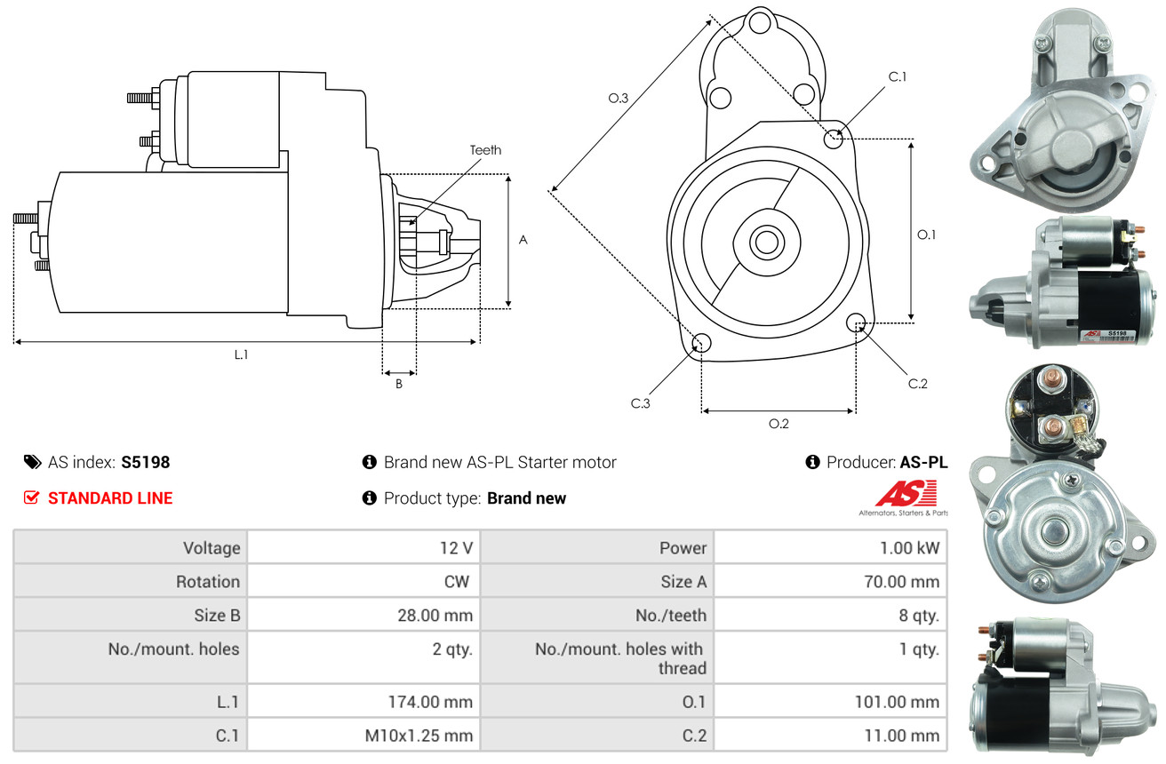Starter - S5198 AS-PL