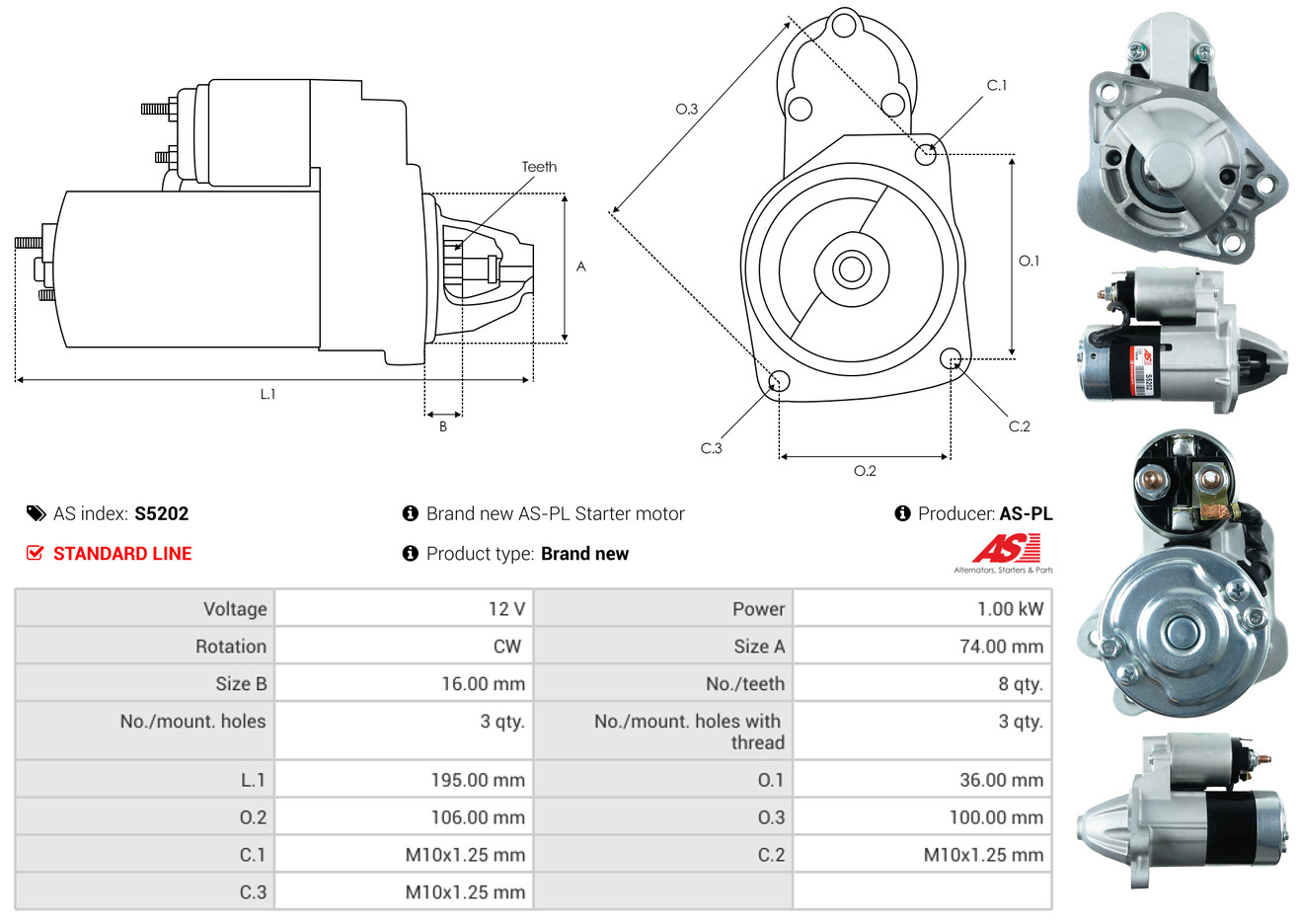 Starter - S5202 AS-PL