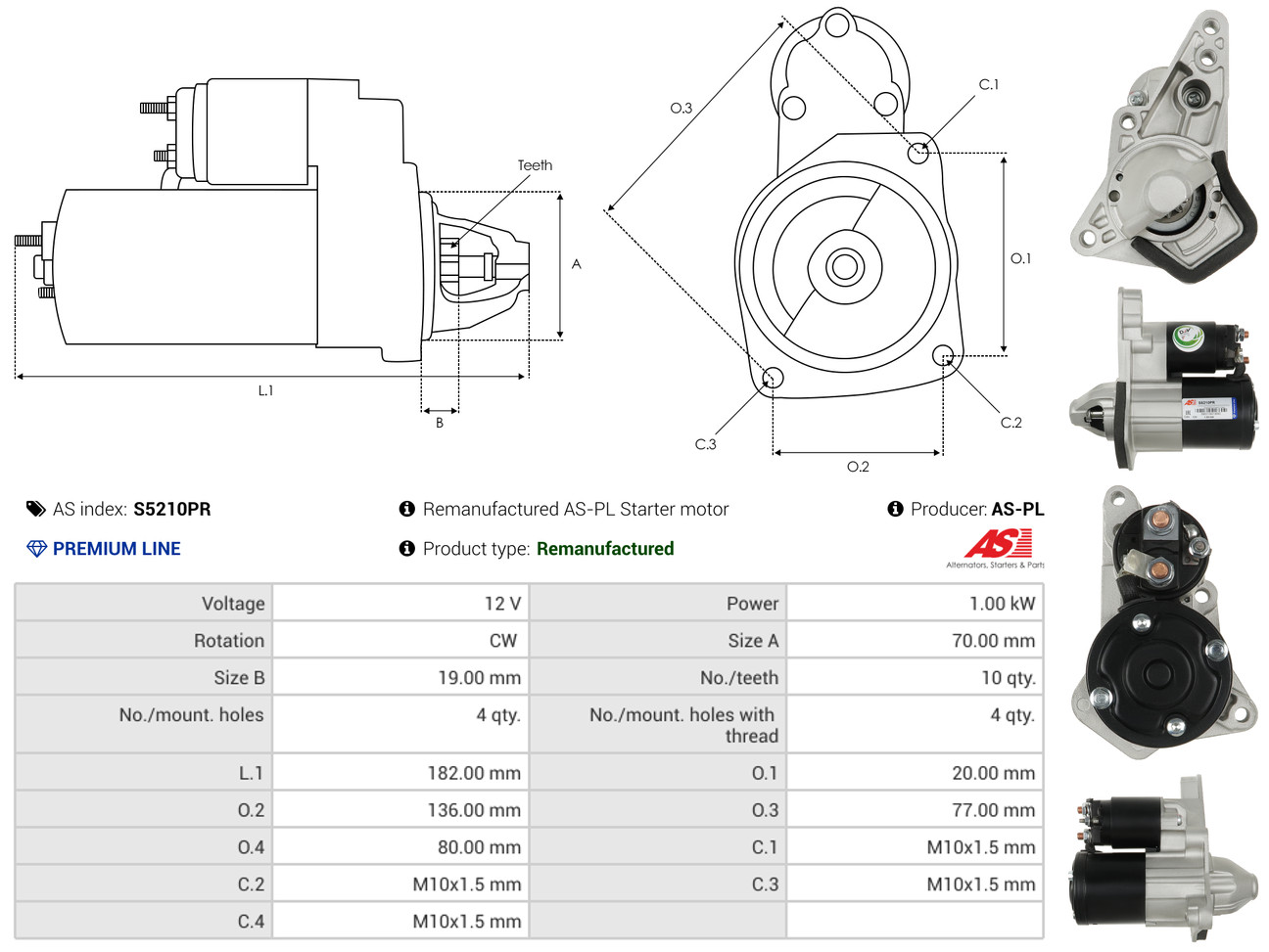 Armature, starter - SA6007 AS-PL