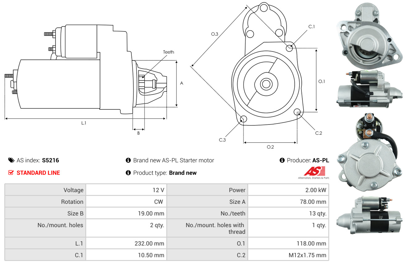 Starter - S5216 AS-PL