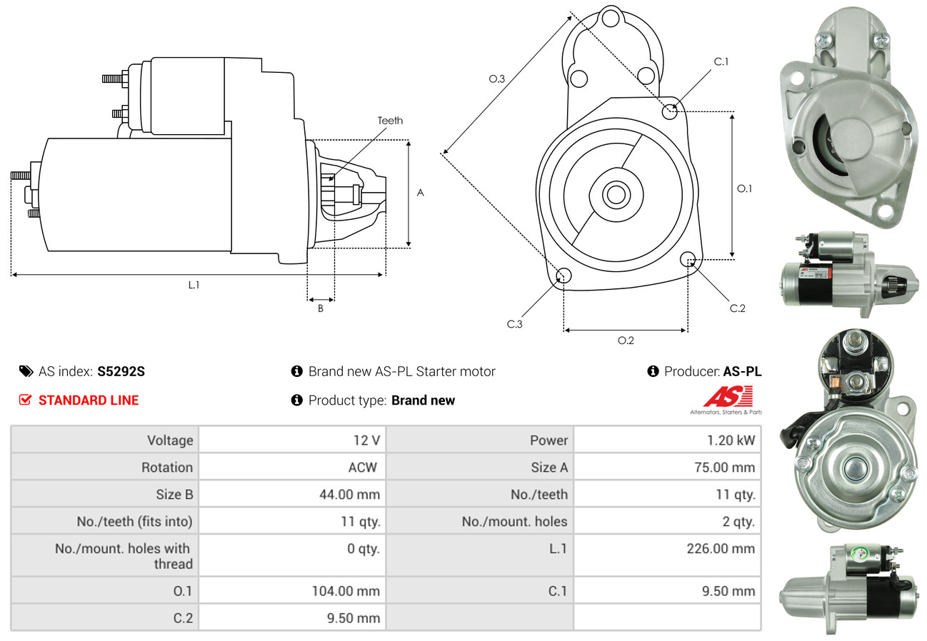 Starter - S5292S AS-PL