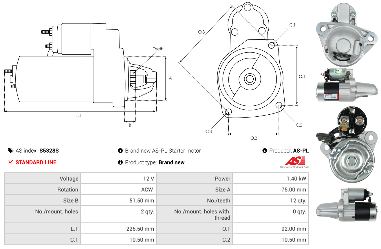 Стартер - S5328S AS-PL