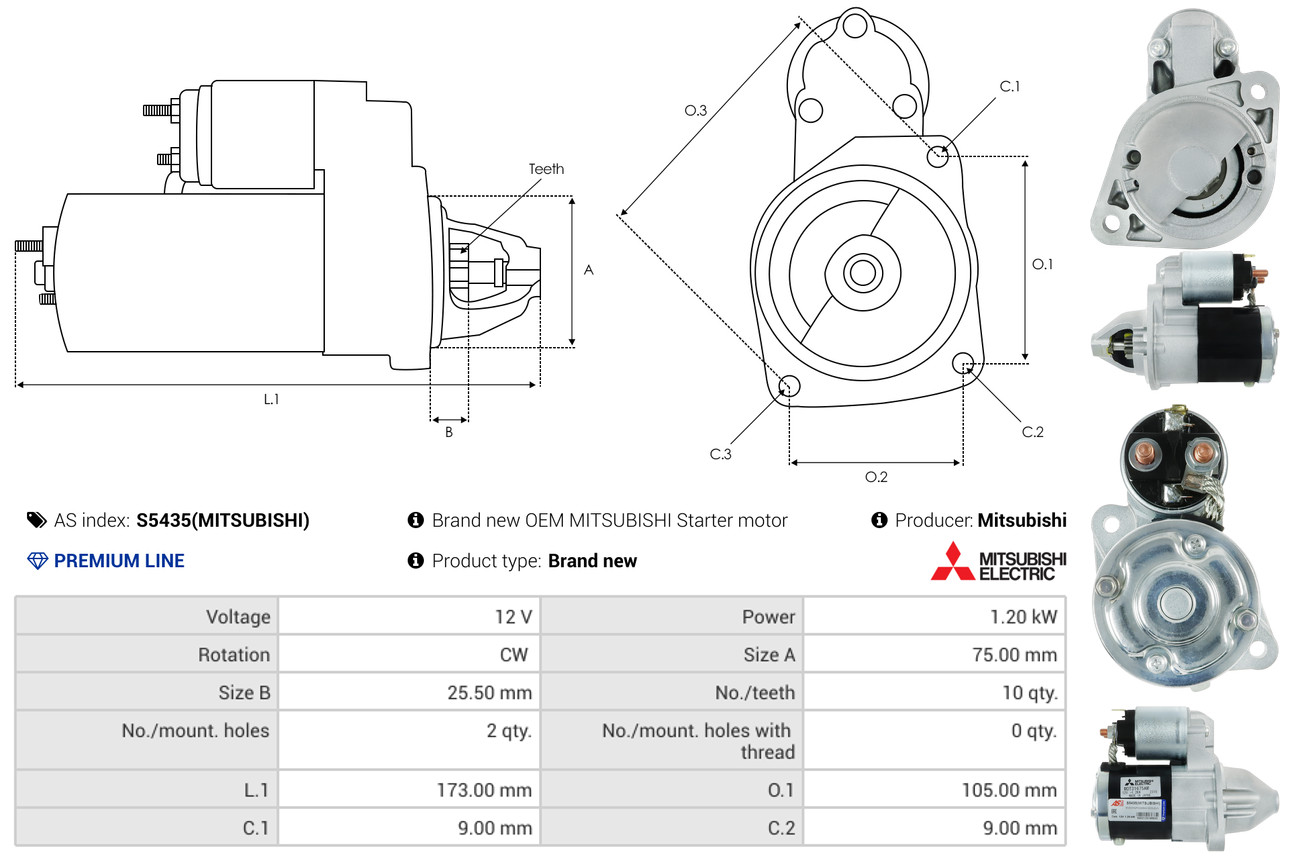 Motorino d'avviamento - S5435(MITSUBISHI) AS-PL