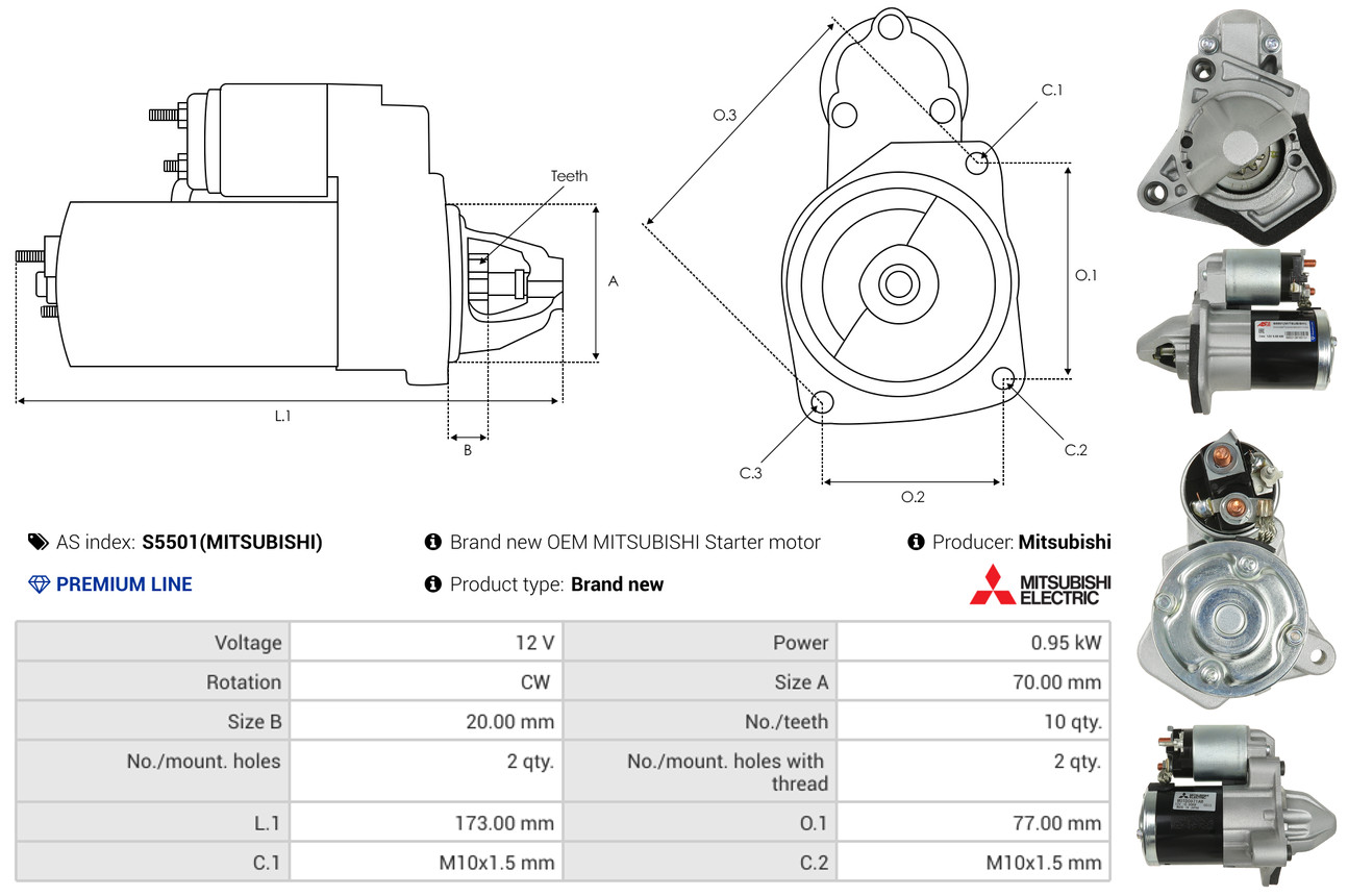 Starter - S5501(MITSUBISHI) AS-PL