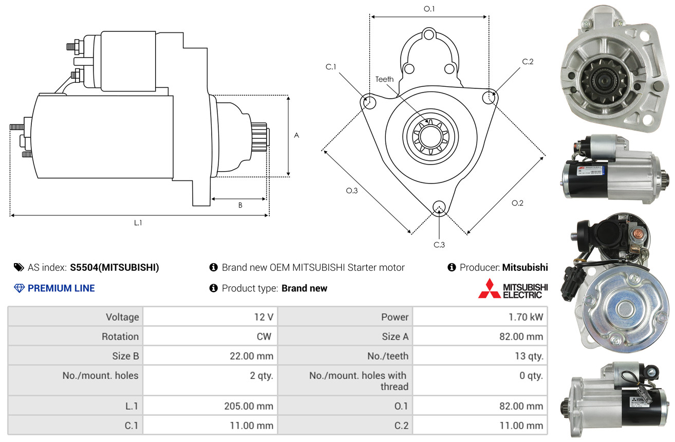 Starter - S5504(MITSUBISHI) AS-PL